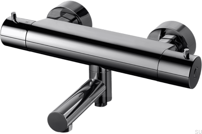 Torneira termostática para banheira e chuveiro EVM022-150 Latão Preto Cromado