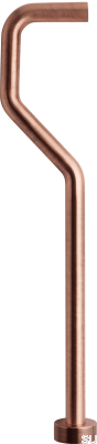 Tubo sifão tipo S XA22, cobre escovado, sem pintura