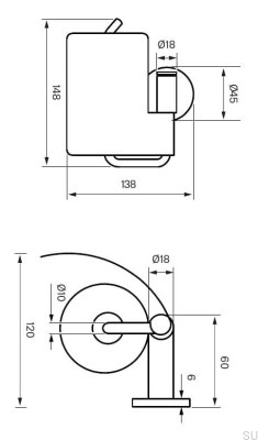 Porta papel higiênico TA236 Latão Cinza Ascot