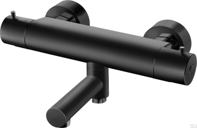Torneira termostática para banheira e chuveiro EVM022-150 Matte Black Brass
