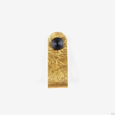 Puxador de ouro Pina com Pinatex preto