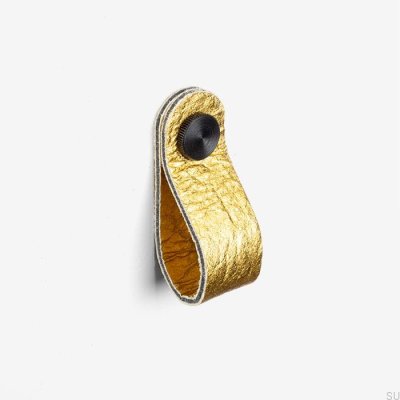 Puxador de ouro Pina com Pinatex preto