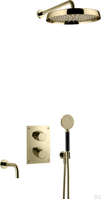 Conjunto de chuveiro de latão dourado mel ARM7368 ED2