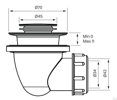 Rolha de banheira pop-up 22200 latão preto cromado escovado