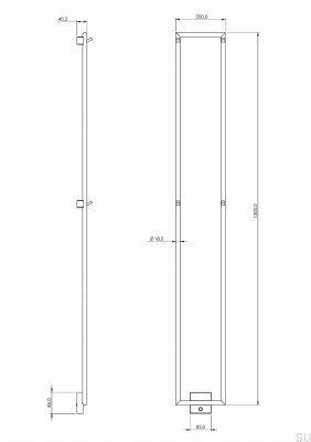 Radiador de banheiro TW1500-200 Aço Latão PVD Polido
