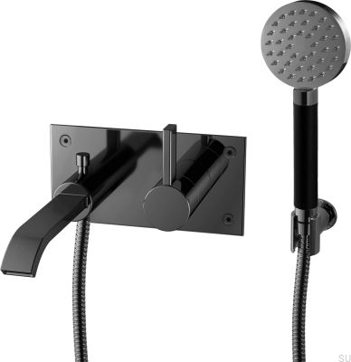 Torneira termostática para banheira de parede ARM036, latão, preto cromado