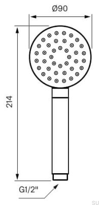 Chuveiro ZDOC095 Cinza Ascot com Preto