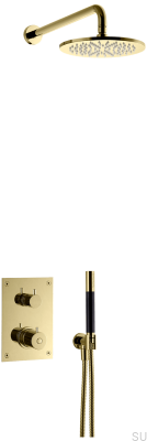 Conjunto de duche com torneira de pressão termostática BOX7268 ED2 Latão Mel Dourado