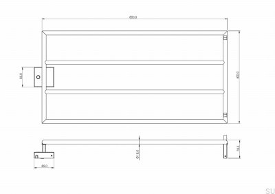 Radiador de banheiro TW400-800 Aço Cobre PVD