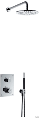 Conjunto de duche com torneira de pressão termostática BOX7268 ED2 Latão Cromado