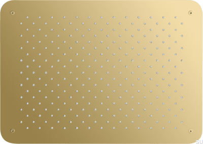 Cabeça de chuveiro, chuveiro de efeito chuva retangular 450 x 320 ZSOF093, latão, mel dourado