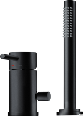 Torneira para banheira com chuveiro BI048, latão preto fosco