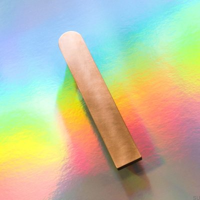 Puxador de móvel oblongo meio redondo de cobre 128 madeira carvalho com cobre escovado sem verniz