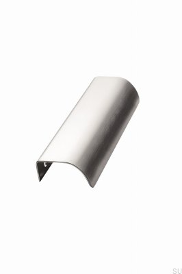 Puxador para móveis com borda acetinada em aço prateado Plinth 160