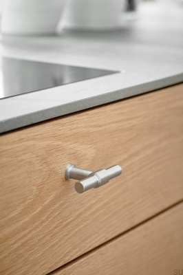 Puxador para móveis T-Bar Knot 75 Aço Prata Polido