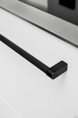 Puxador de móveis regular 2 L 640 aço preto fosco