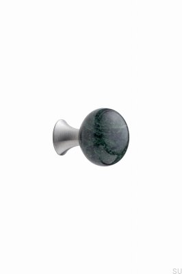 Botão para móvel Bead Straight 28 Mármore Verde com Prata