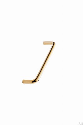 Puxador tubular 128 longo para móveis Latão Dourado Polido Sem Envernizamento