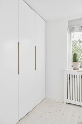 Puxador para móveis Edge Straight 600 em alumínio branco fosco