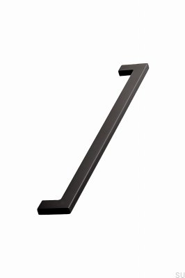 Puxador para móveis plano 256 oblongo, metal, preto fosco