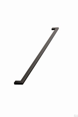 Puxador para móveis plano 448 oblongo, metal, preto fosco