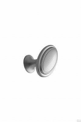 Puxador de móveis oval 60 metal prata