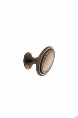 Botão oval para móveis em ouro antigo de metal 60