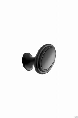 Puxador para móveis oval de metal 60, preto mate