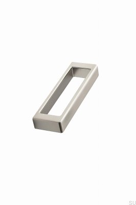 Cubico 96 Metal Prata Puxador de Móveis Alongado