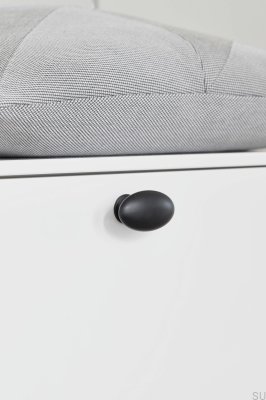 Botão para móveis oval simples com pinos 26, metal preto fosco