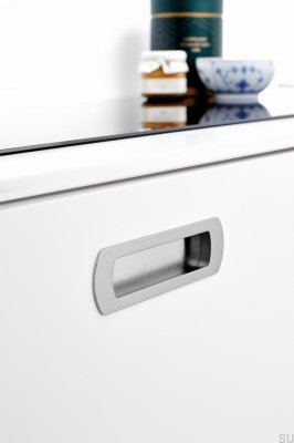 Puxador embutido para móvel Lux 192 Metal Prata