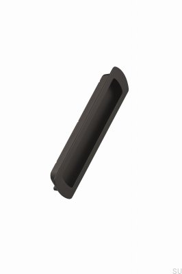 Puxador embutido para móveis Lux 192, metal, preto fosco
