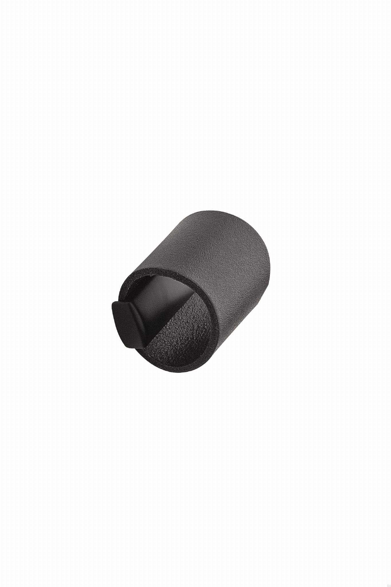 543360032-102/9005--Gałka-meblowa-Drum-32-Metalowa-Czarna-z-Czarną-Skórą-Furnipart-Skandynawskie-Uchwyty_1