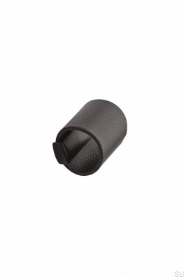 Tambor 32 Puxador para Móveis Metal Preto com Couro Preto