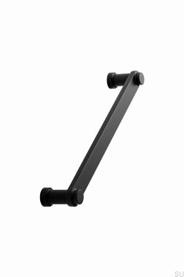Puxador para móveis oblongo Pilar 160, metal, preto fosco