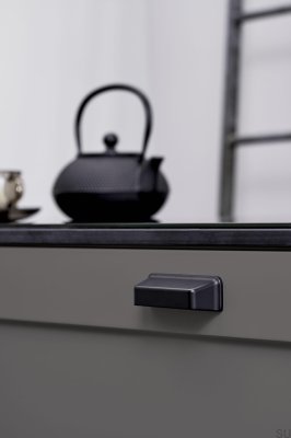 Equester Cup 64 Metal Preto Fosco Shell Maçaneta para Móveis