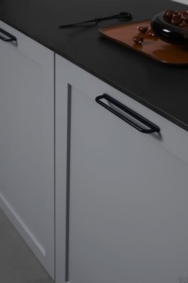 Puxador para móveis oblongo D-Lite 160, metal, preto fosco