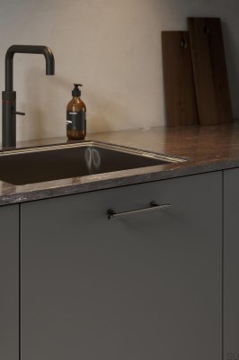 Puxador para móveis oblongo Villa 128 Gun-Metal