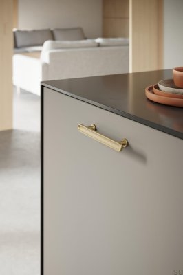 Chateau 128 Metal Escovado Ouro Puxador de Móveis Alongado