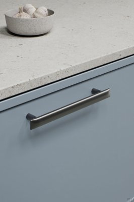 Puxador para móvel oblongo Flow 160 Gun-Metal