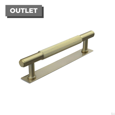 Puxador de móvel oblongo Salo Stripe 128 em ouro escovado