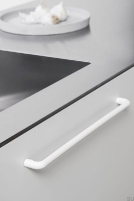Carve 320 puxador para móveis oblongo, metal, branco mate