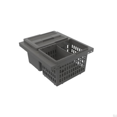 Recipiente de reciclagem Cube Basic Low Eco 400, cinza escuro