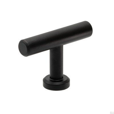 Puxador para móveis T-Bar Viva, aço preto mate