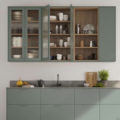 Puxador para móveis oval Viva 160, aço verde