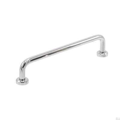 Puxador para móveis oval Viva 128, latão cromado polido