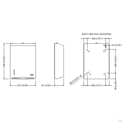 Dispensador de papel toalha Stay, aço preto fosco