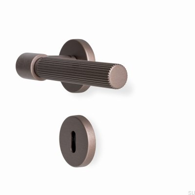 Puxador de porta Helix Stripe 200, metal, marrom escuro, padrão escandinavo