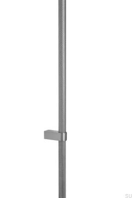 Puxador de móveis regular 2 L em aço 1280 prateado acetinado