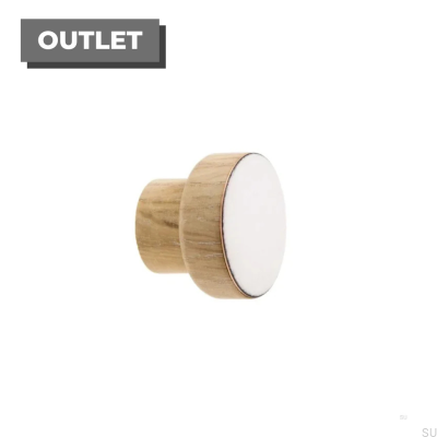 Puxador para móveis Simples, Madeira, Esmaltado, Branco, Óleo, Branco